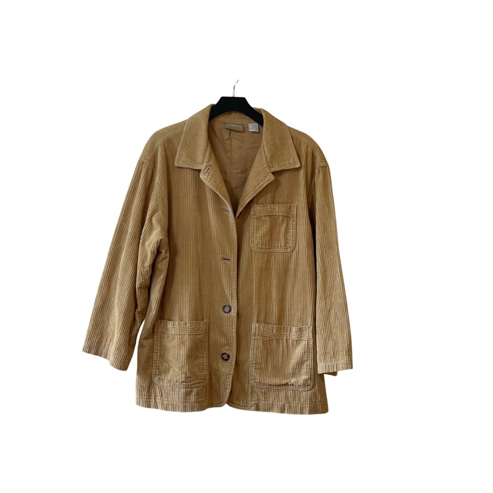 Vintage Liz Claiborne Corduroy Barn Jacket Patch Pockets Chore Jacket Cotton L